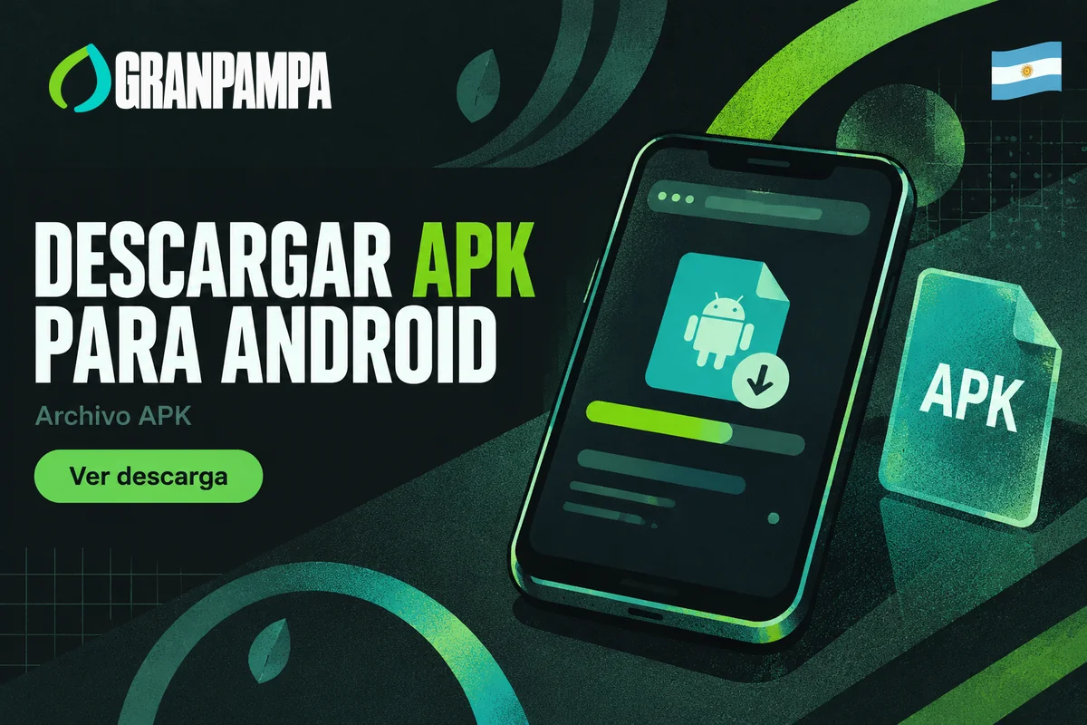Celular Android con descarga de archivo APK en pantalla