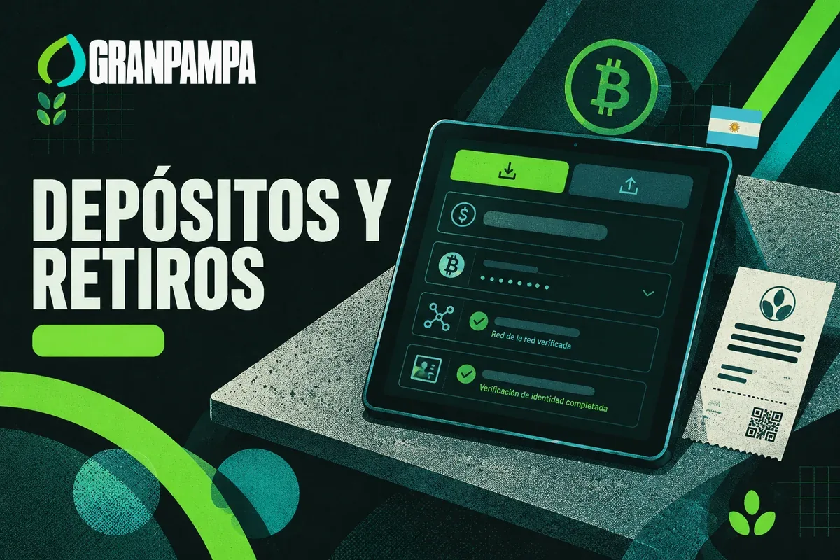 Tablet con depósitos, retiros, verificación y comprobante de transferencia.