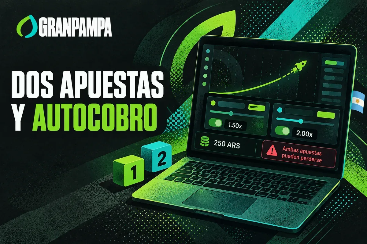 Laptop con dos apuestas y objetivos distintos de cobro automático.