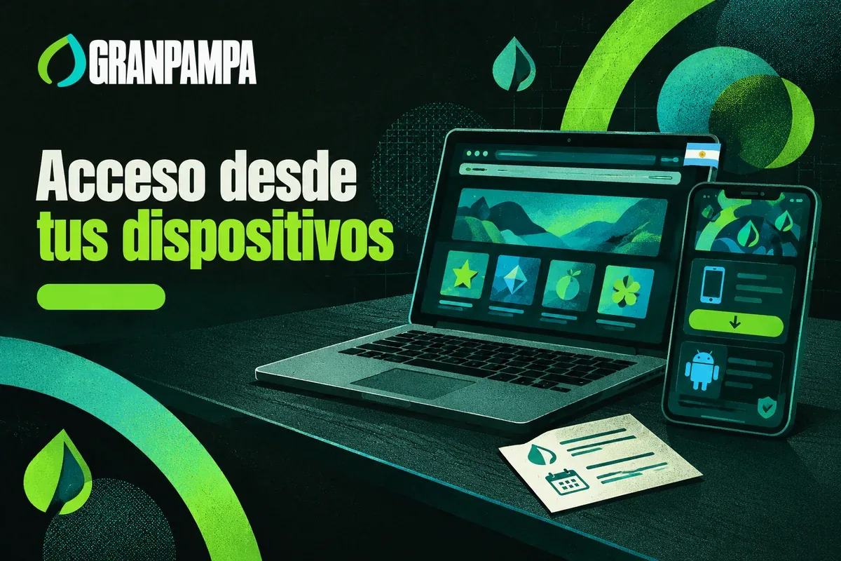 Computadora y celular con acceso web y opción de descarga.