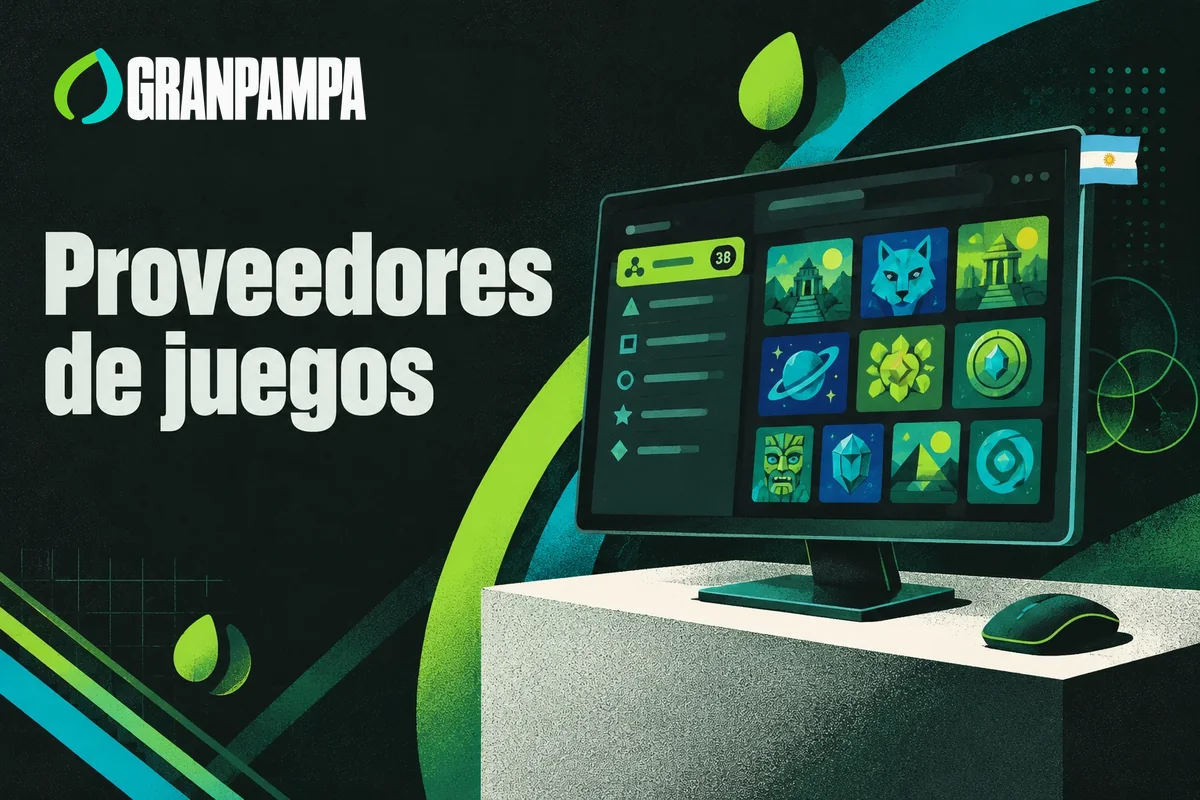 Monitor con filtro de proveedores y catálogo de juegos.