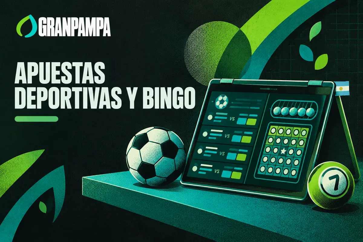Pantalla dividida entre encuentros deportivos y cartones de bingo.