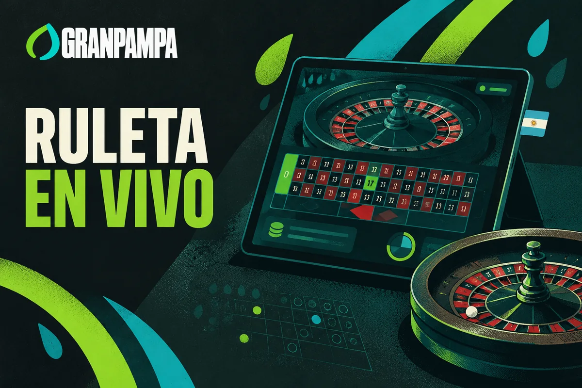 Tablet con ruleta en vivo y apuestas internas y externas.