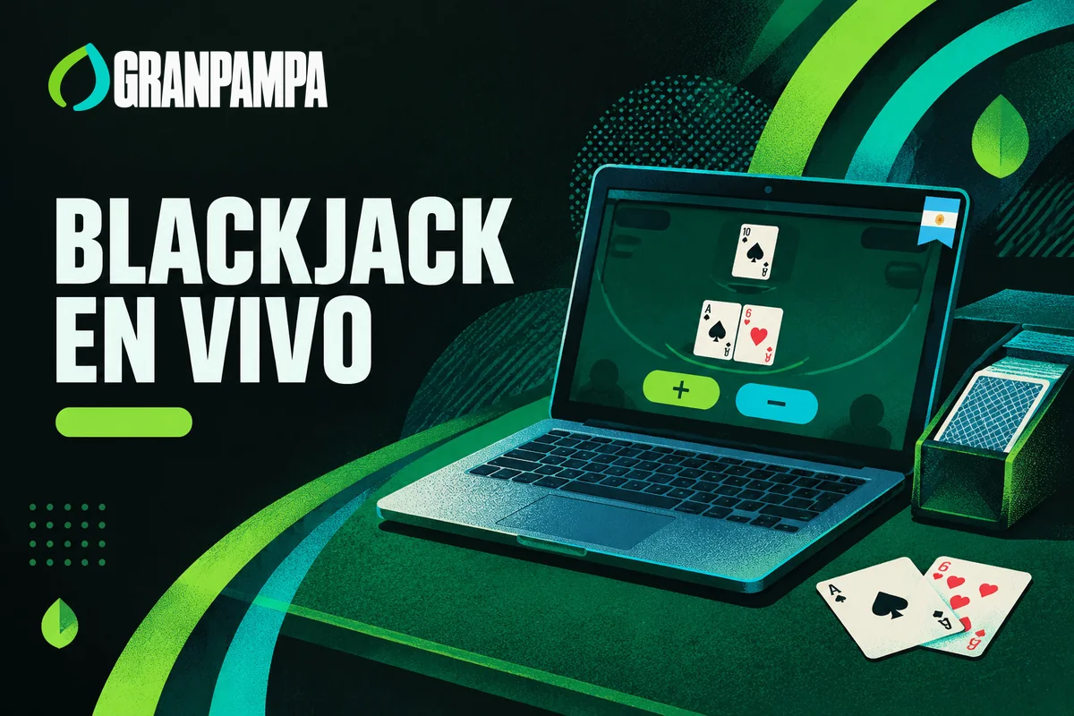 Notebook con mano de blackjack y opciones para decidir.