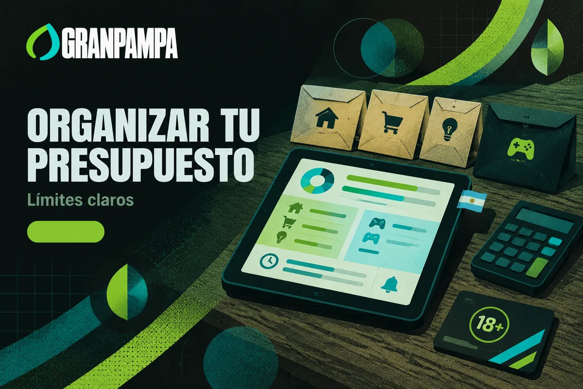Tablet con presupuesto de sesión separado de gastos esenciales.