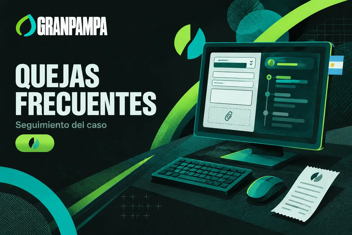 Computadora con consulta al soporte y seguimiento del reclamo.