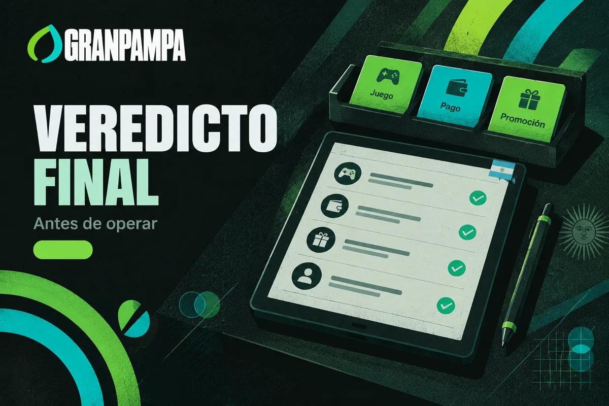 Tablet con revisión final de juegos, pagos y promociones.