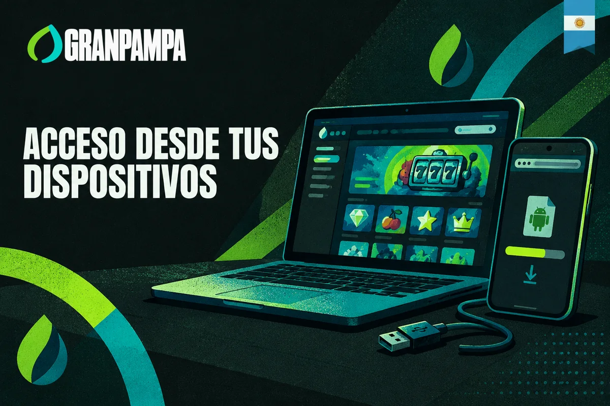 Laptop y celular con acceso web y descarga APK.