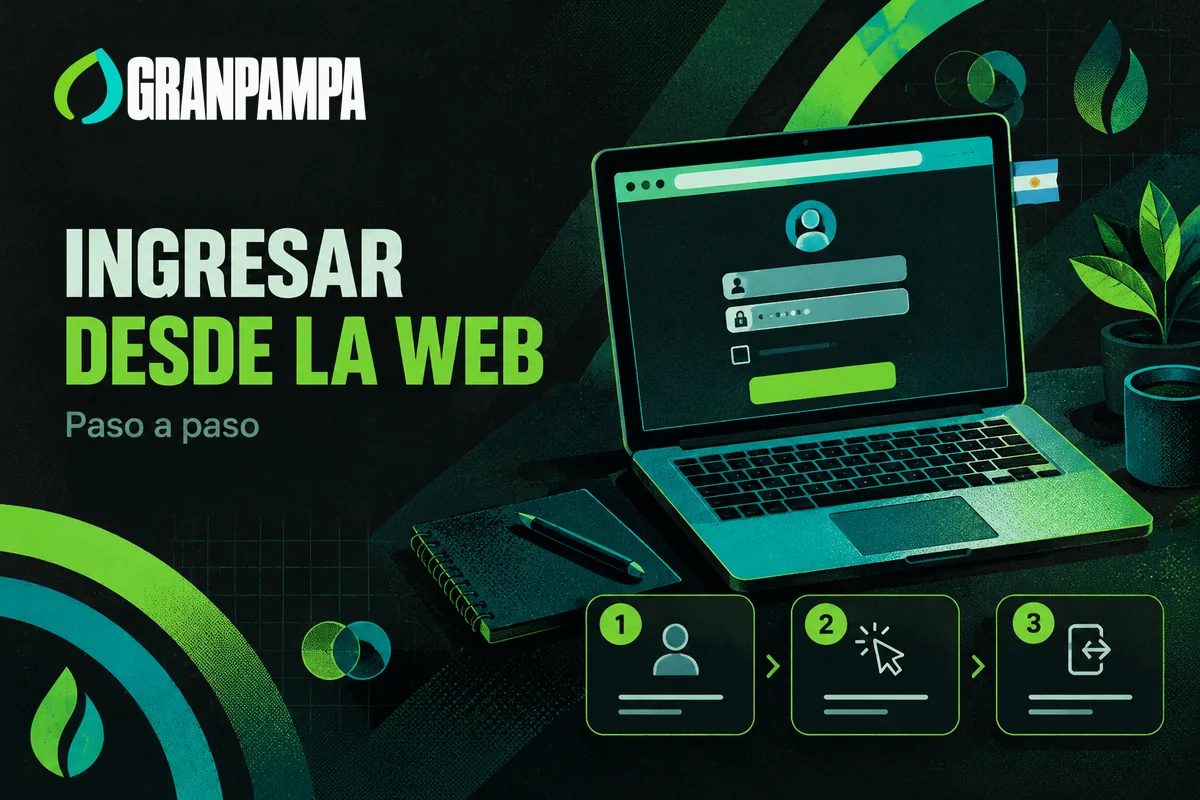 Notebook con acceso web y tarjetas de pasos para ingresar.