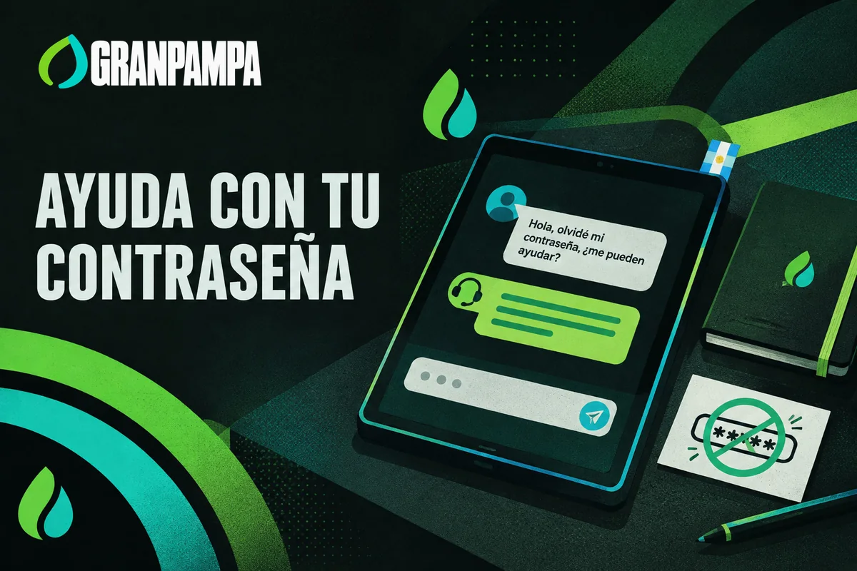 Tablet con consulta al soporte por una contraseña olvidada.