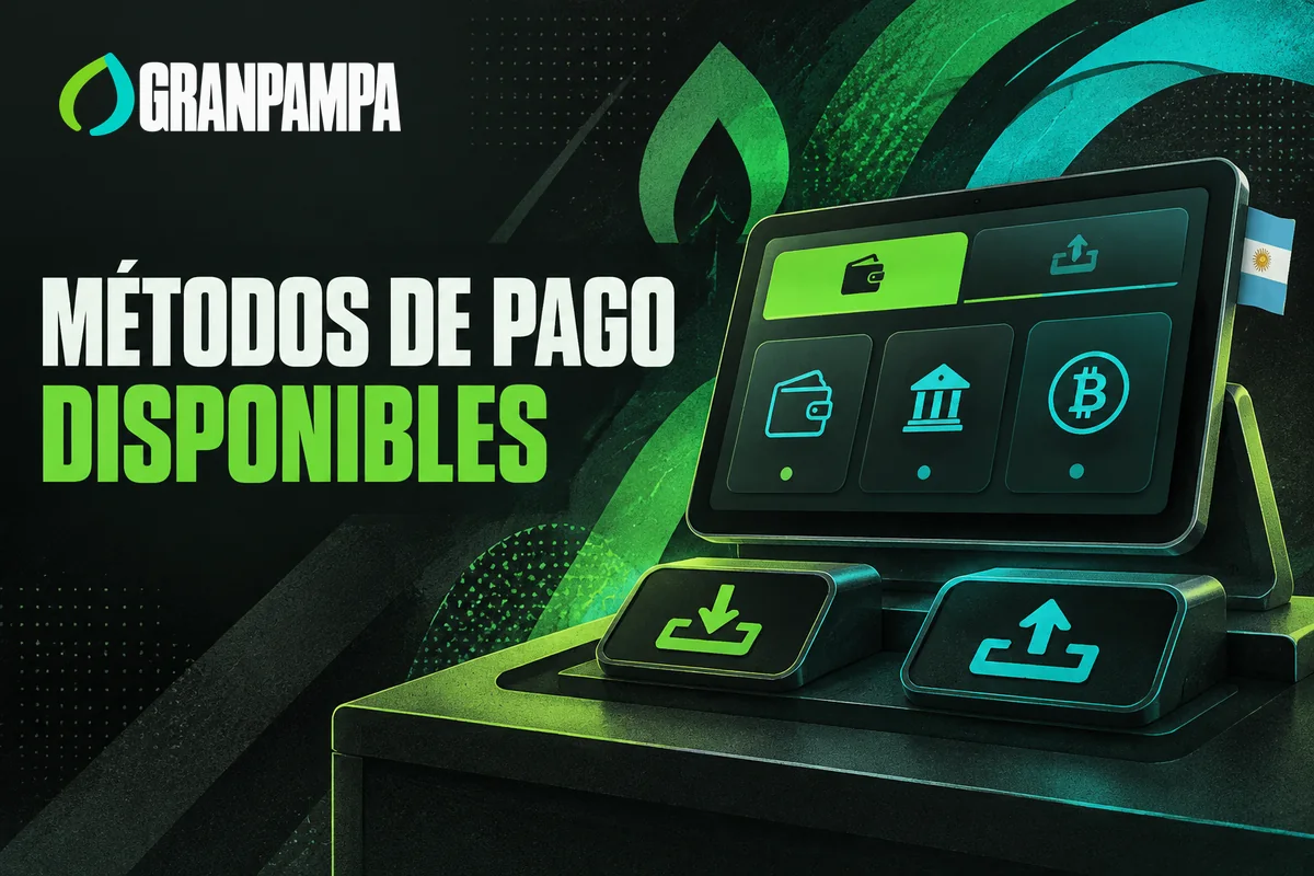 Tablet con depósitos y retiros mediante billeteras, transferencias y criptomonedas.