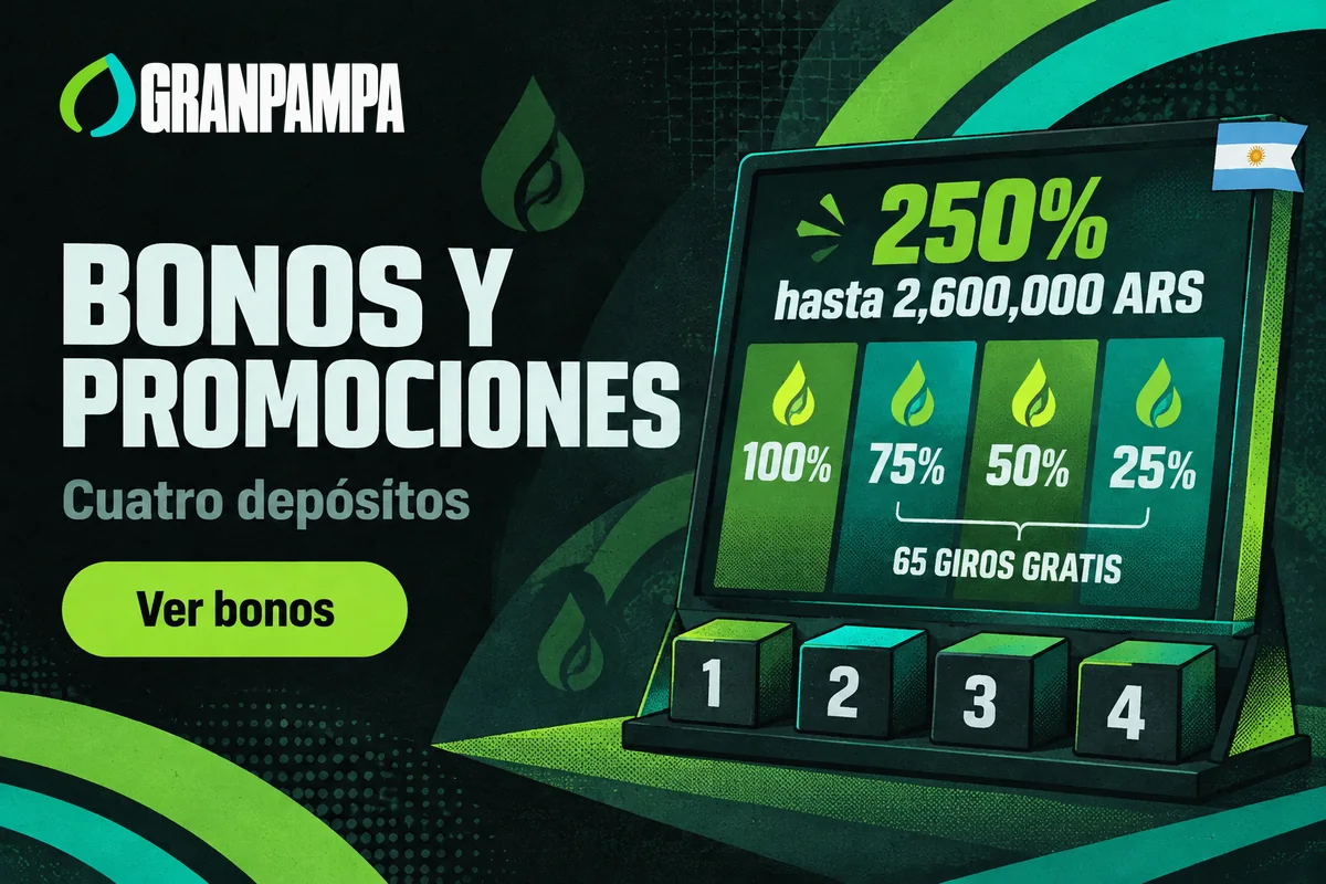 Panel del bono con cuatro depósitos y giros gratis adicionales.