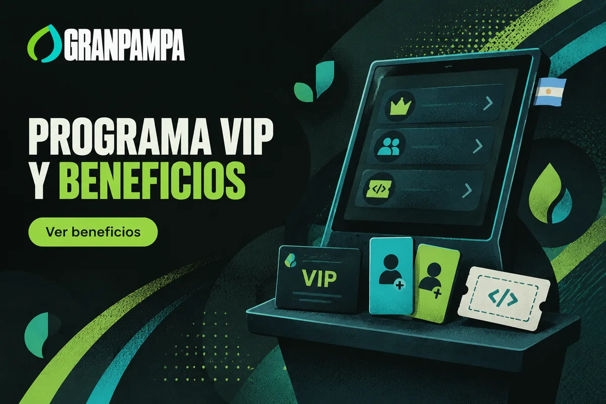 Menú de beneficios VIP con invitaciones y canje de códigos.
