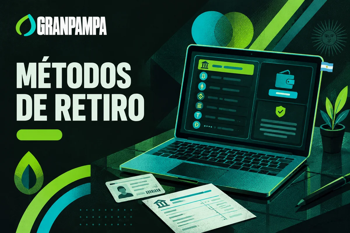 Laptop con métodos de retiro y documentación de identidad.